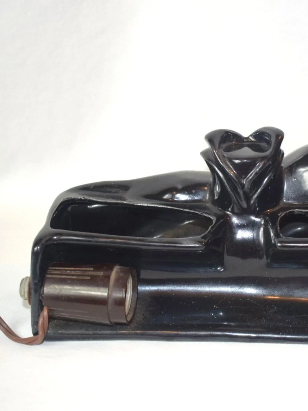 Vintage Ceramic Black Panther TV Lamp